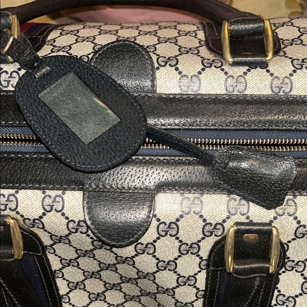 Easter Sale -Hot Price!! Gucci Blue Monogram Duffle Travel Bag - Picture 5 of 9